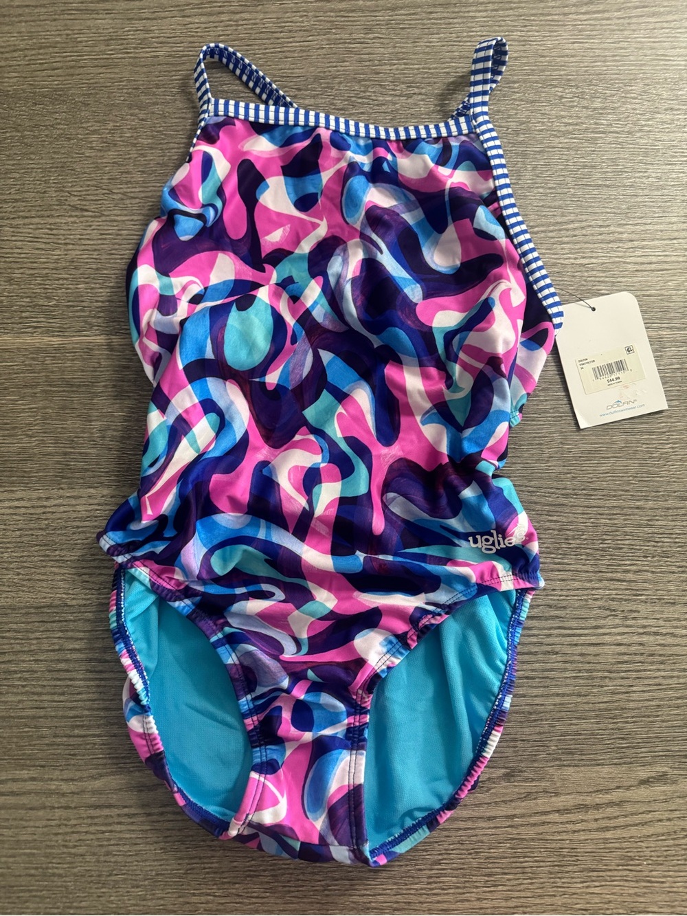 Dolfin Uglies Women's One Piece Swimsuit Size 36 Multicolor Geometric Print